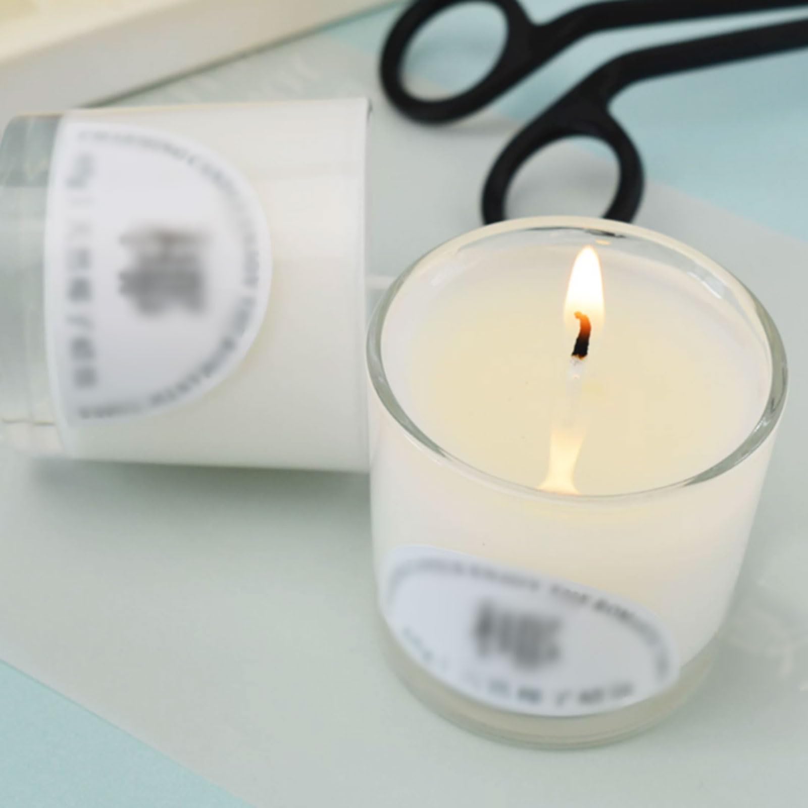 Candele in vetro realizzate con cera di cocco naturale, candele in barattolo riutilizzabili e non profumate, for vacanze in casa, relax e spa(2pcs Large)