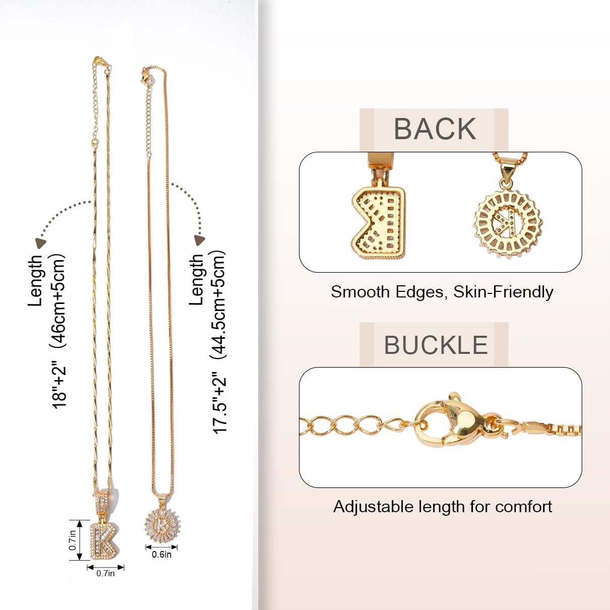 Letter Necklace 14k Gold Plated Bling Dainty Necklaces Trendy Chunky Custom Name Necklace Personalized Round Circle Pendant Zirconia Letters Name Crystal Jewelry Gifts for Women - Image 5