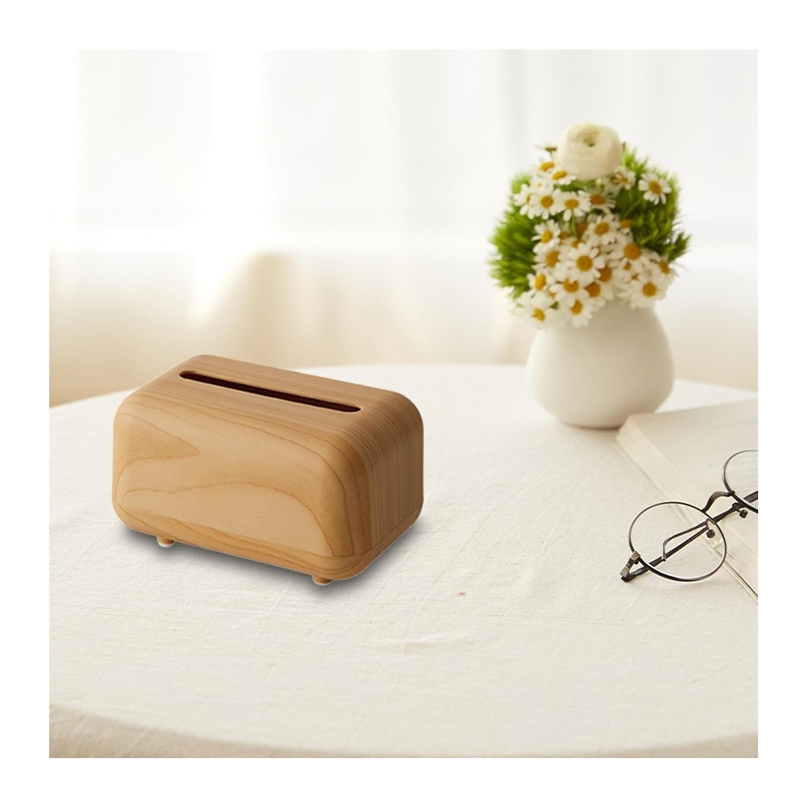 Tissue Vessel uchwyt na chusteczki higieniczne, papier toaletowy, dozownik serwetek, rysunek słojów drewna, must-have do pokoju gościnnego