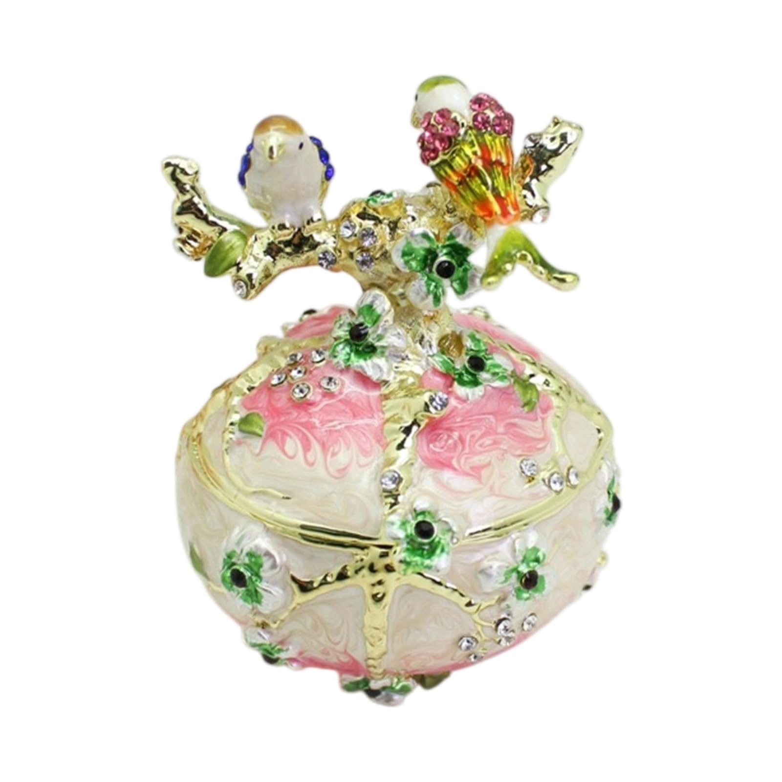 Kaeltsyn Exquisite Trinket Box Double Bird Shape Jewelry Case Small Accessory Storage for Displaying Delicate Accessories Coating Bird Jewelry
