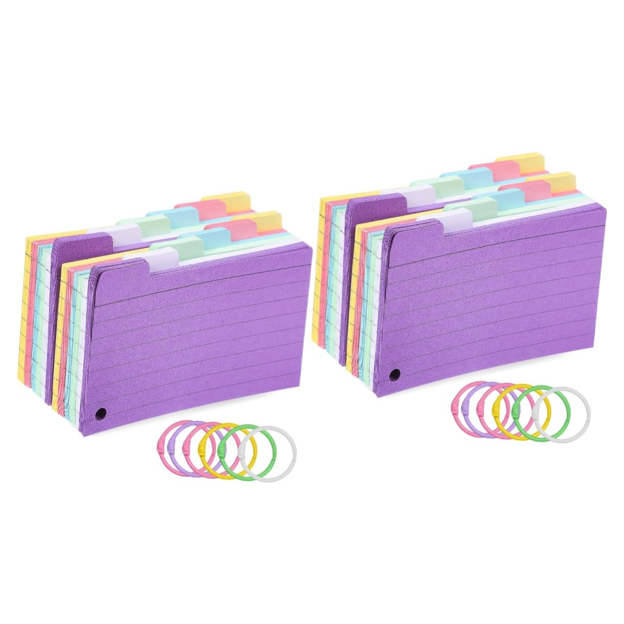 Sewroro 600blätter Liniert Karteikarten Mit Loch Und Binderingen Farbige Flashcards Für Effizientes Lernen Und Notizen Praktische Und Kategorisierte Indexkarten Für Büro Und Zuhause