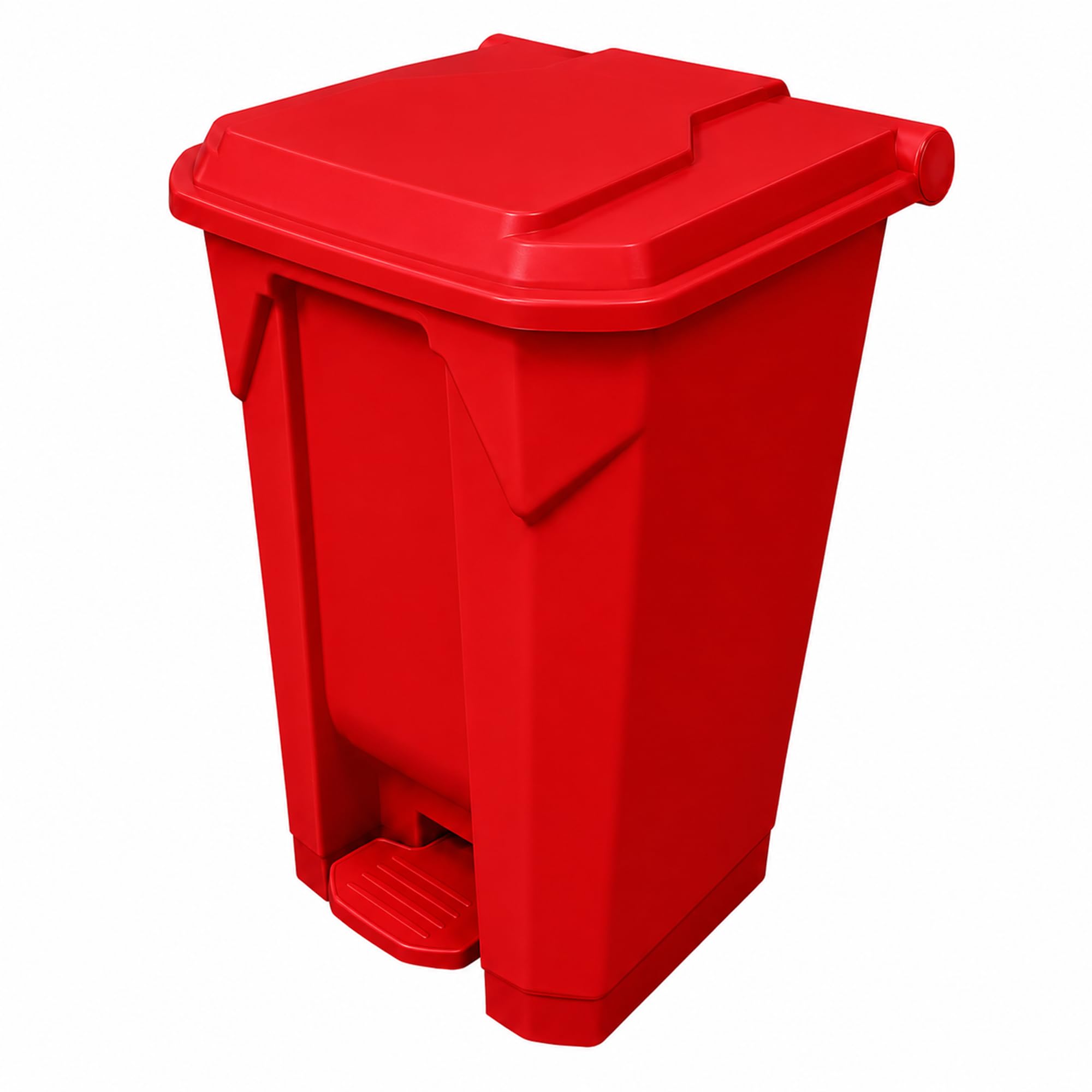 Chabrias Ltd 80 Litre Red Pedal Bin with Lid, Large Step On Rubbish & Recycling Waste Bin, Polypropylene Hands Free 80 Litre Container for Kitchen, Healthcare, Office, School & Commercial Use