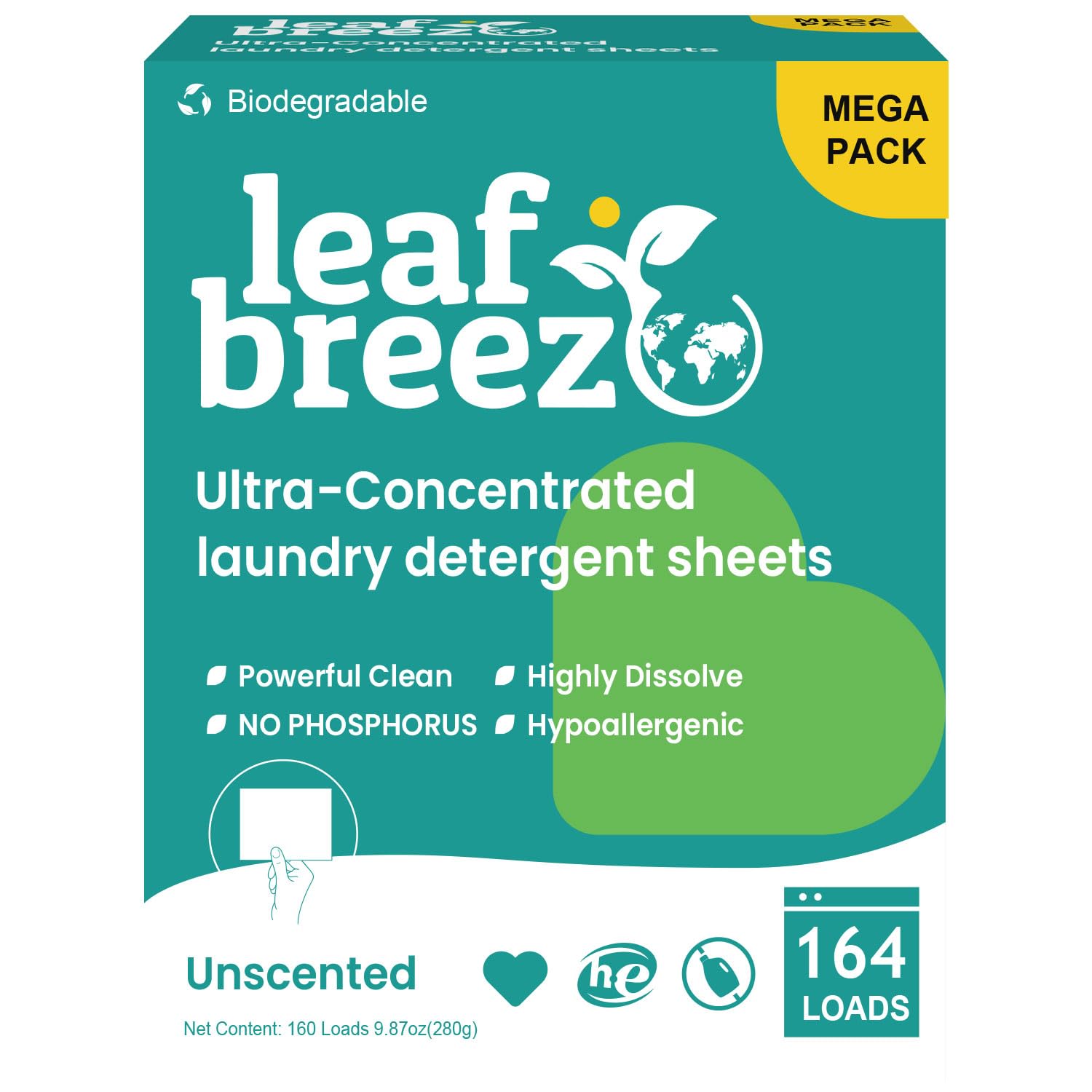 laundry detergent sheets Unscented eco friendly 164 loads for Travel & Home - Plastic-Free Hypoallergenic LiquidLess Soap Strips, Plant-based, Safe for Sensitive Skin…