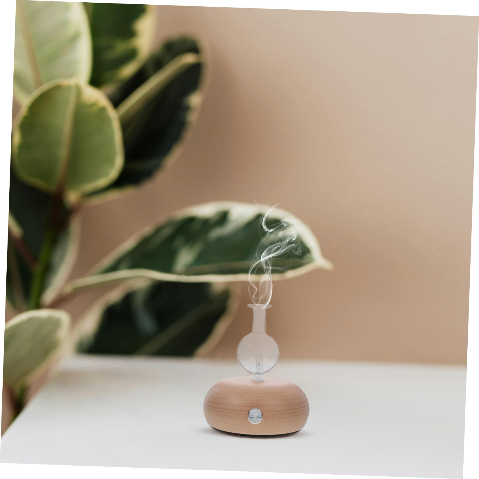 POPETPOP Difusor Luces LED Multicolor de Aromaterapia para Aceites Esenciales Material Vidrio y Madera Purificador de Aire Biblioteca Varios Estilos Adecuado para Sala de Yoga