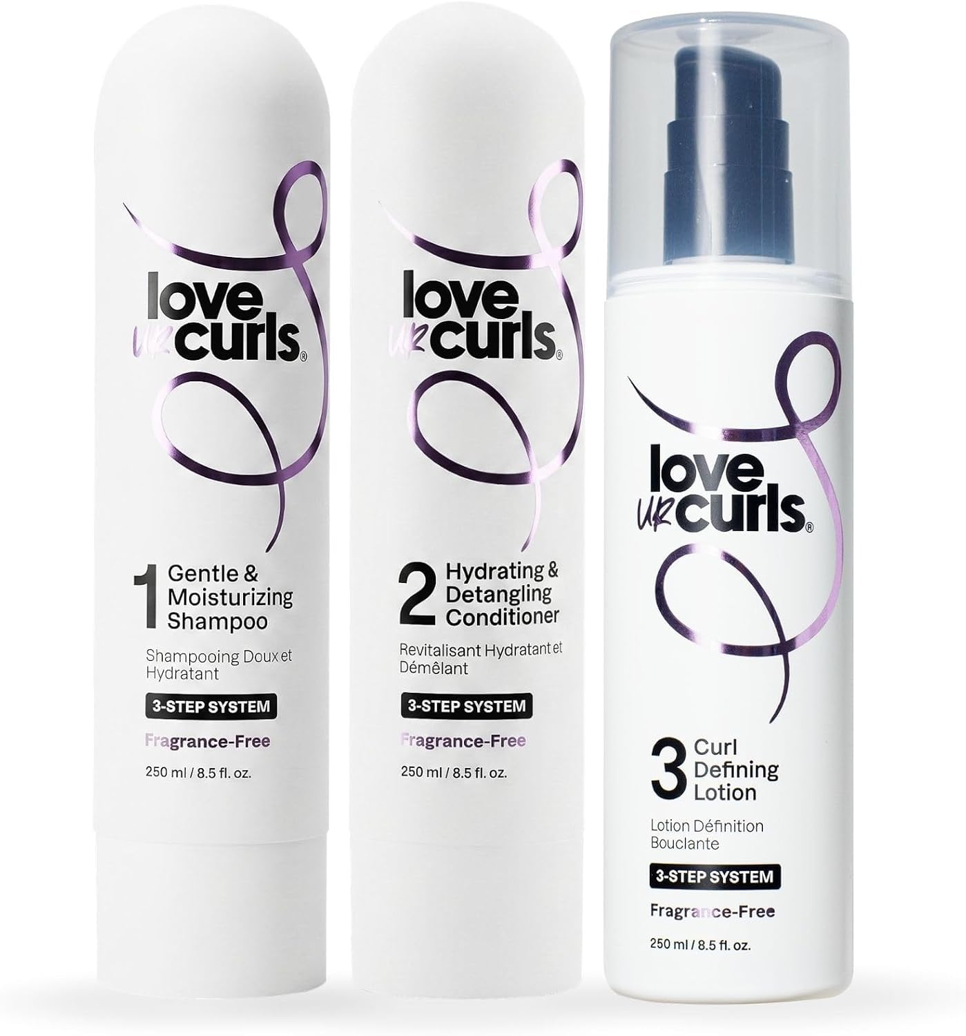 Love Ur Curls Curly Hair Products - Shampoo Conditioner Set, Fragrance Free