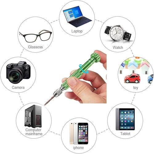 Miniatura 5 de Esinam Destornillador pequeño multifuncional 8 en 1 para lentes, reparación de gafas, mini kit de destornillador para teléfono celular, gafas de