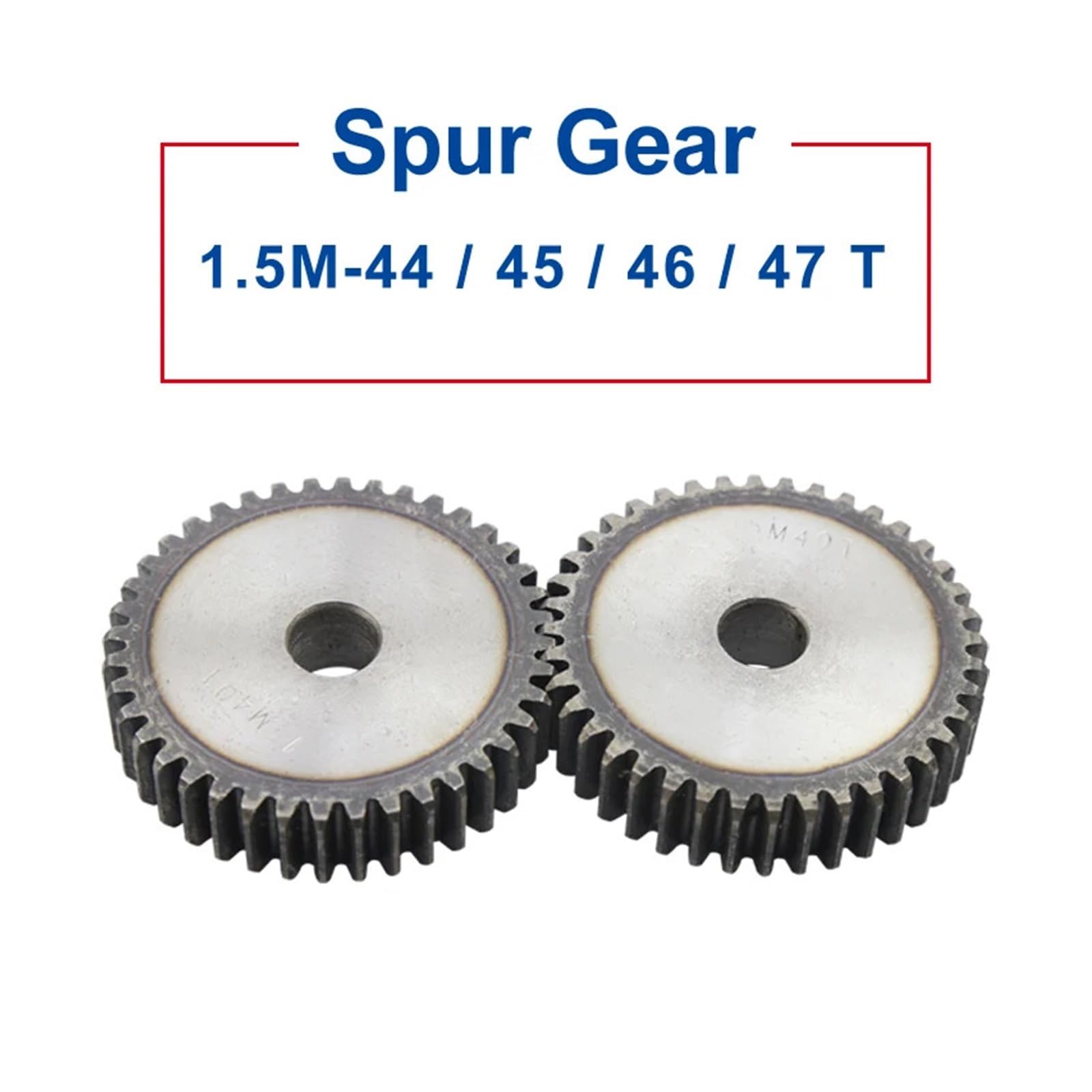 Bevel Gear Pinion Hardware Mechanical 1pcs 1.5M Spur Gear 44/45/46/47 Teeth 12mm Process Hole Gear Wheel Low Carbon Steel Material Flat Gear Total Height 15mm(47 Teeth)