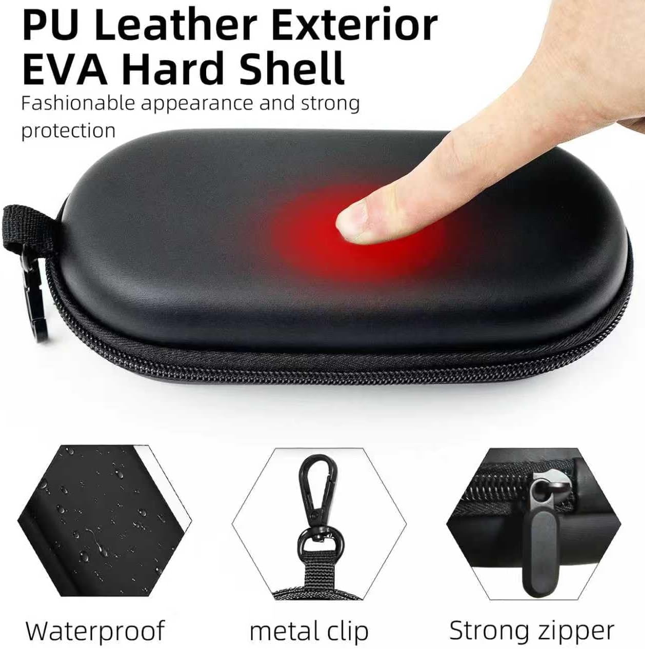 Dual Glasses Case PU Hard Shell Multiple Eyewear Storage Box Shockproof Portable Travel Double Sunglasses Glasses Organizer for Men Women - Image 3