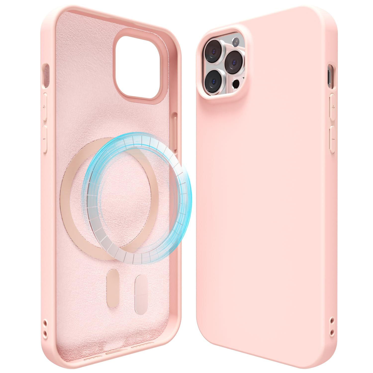 oakxco Silicone Case for iPhone 12 Pro Max Case Magnetic, Compatible with Magsafe Wireless Charging, Slim Thin Soft Rubber Gel, Girly Cute Aesthetic