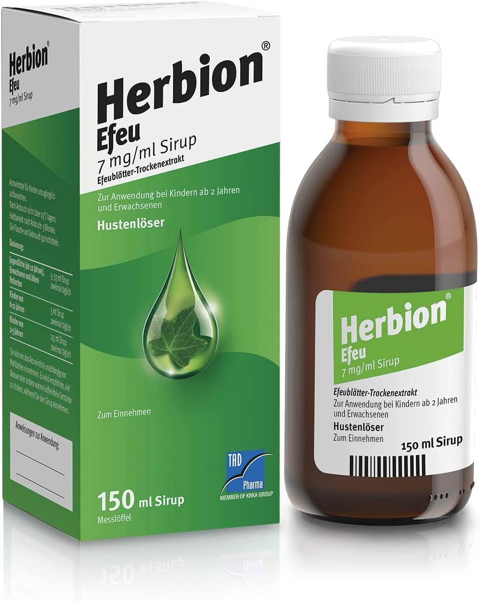 Herbion Efeu Hustensirup: Hustensaft gegen produktiven Husten mit Schleim  fr Erwachsene & Kinder, 150 ml Sirup : Amazon.de: Drogerie & Krperpflege