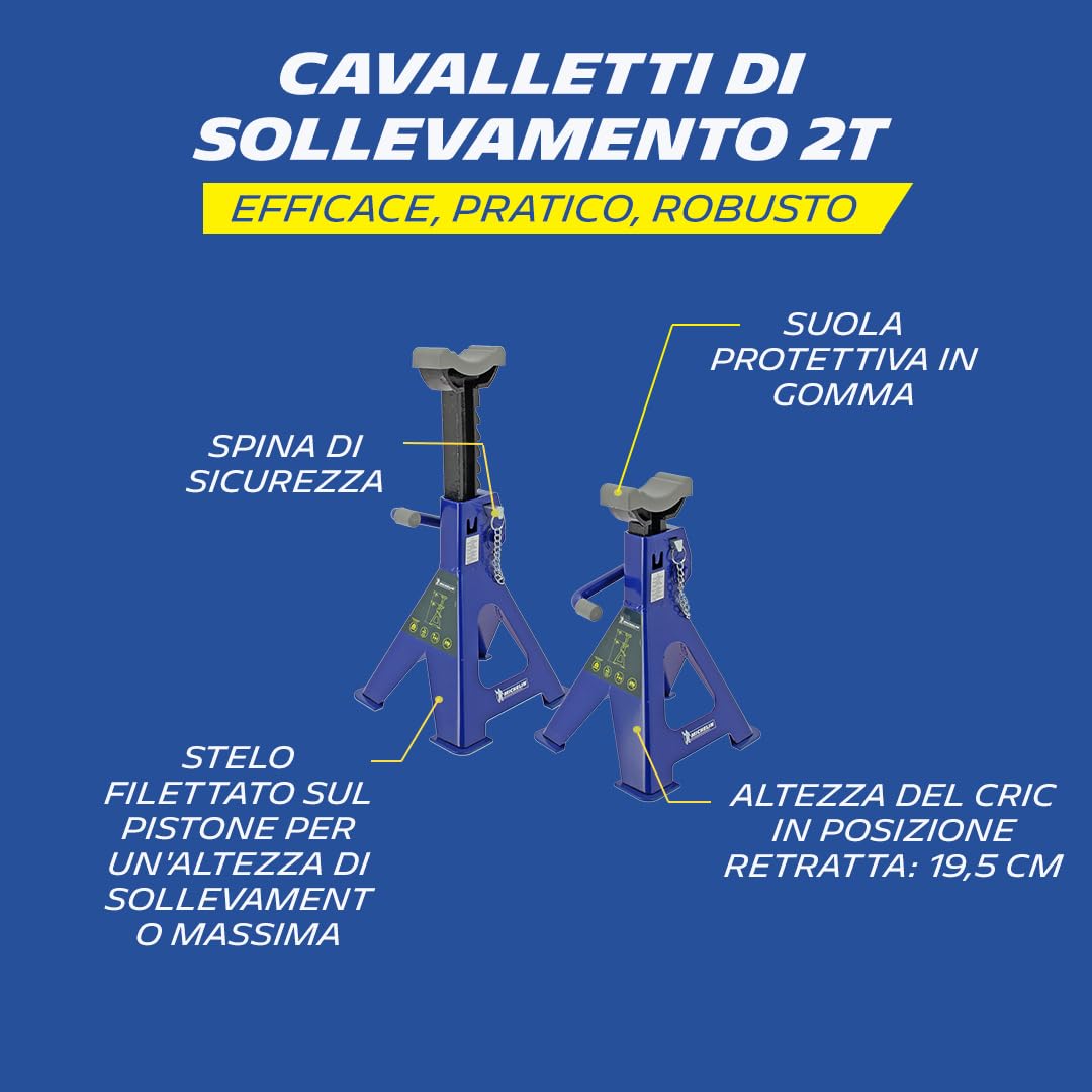 MICHELIN 2 cavaletti Auto treppiedi a cremagliera 2 tonnellate