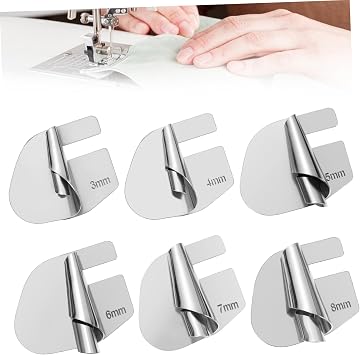 6pcs Hemmer Foot Sewing Machine Guide Rolled Hemming Feet for Professional Finishing Compatible Low Models Easy to Install
