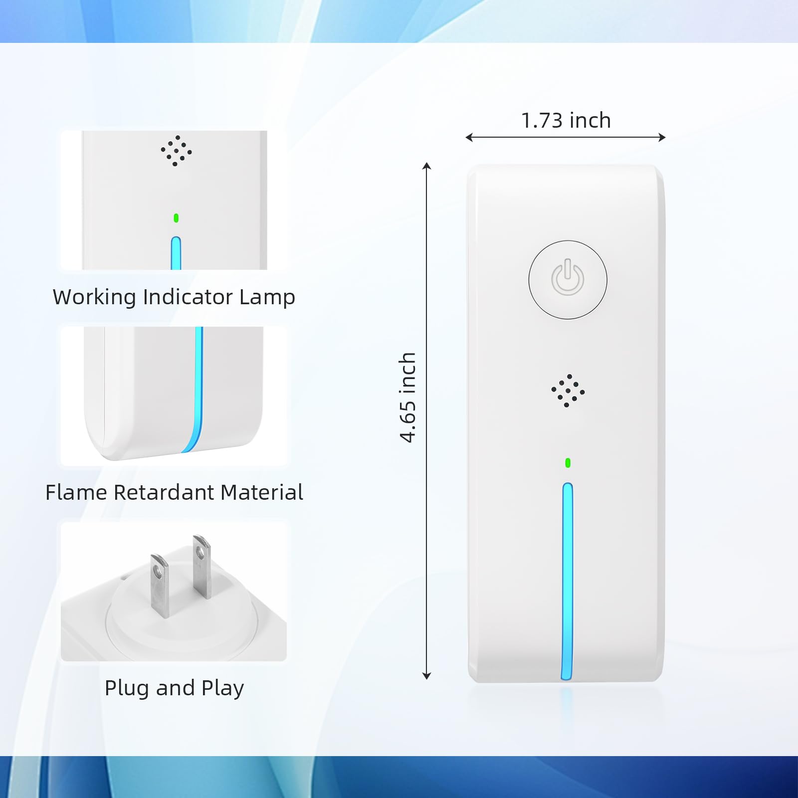 Confezione di 6 ionizzatori d'aria plug-in, ionizzatore d'aria per la casa, purificatore d'aria con luce notturna, ionizzatore d'aria mobile senza filtro, mini pulitore d'aria portatile per la casa