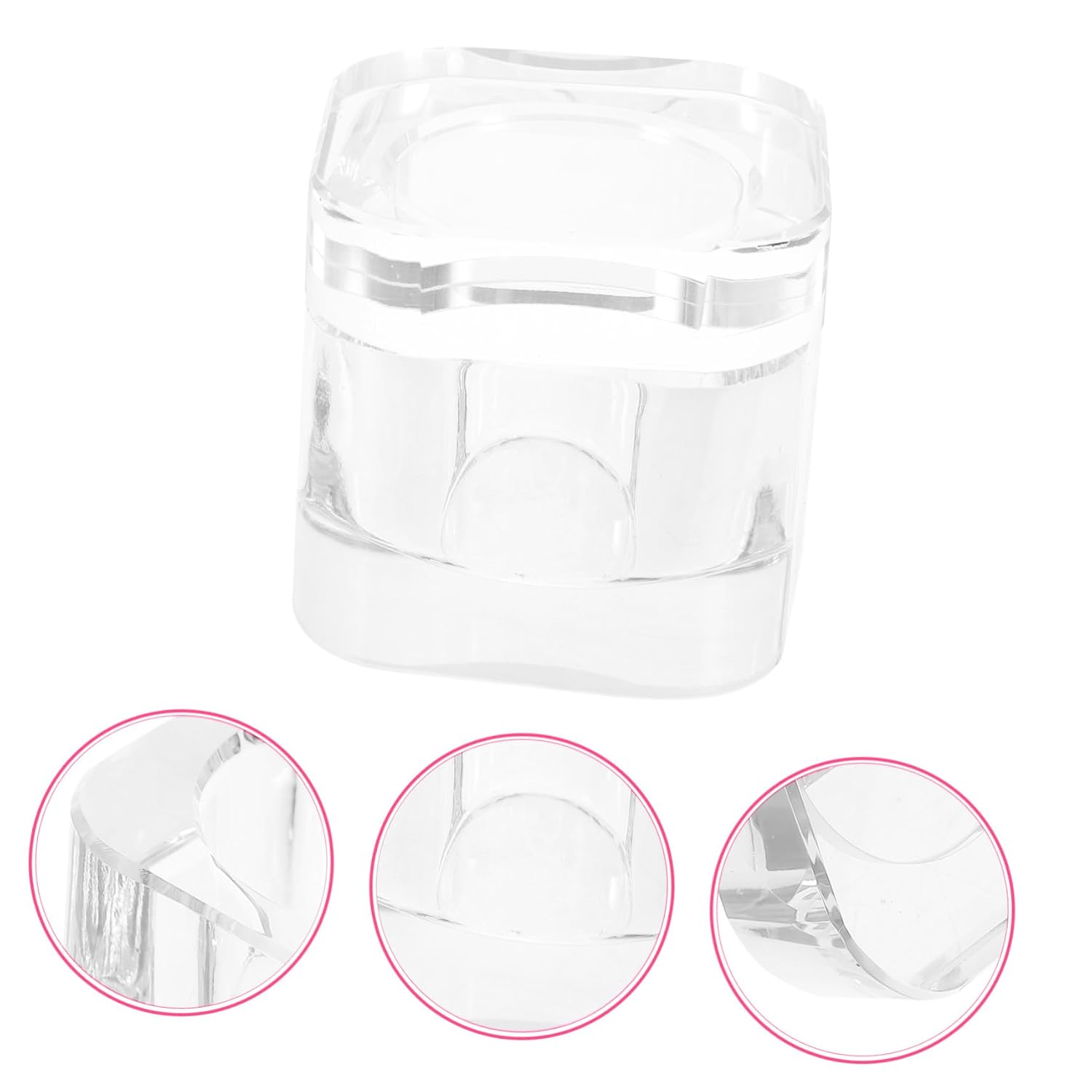 Glass Nail Cup with Lid for Manicure Care and Acrylic Mixing