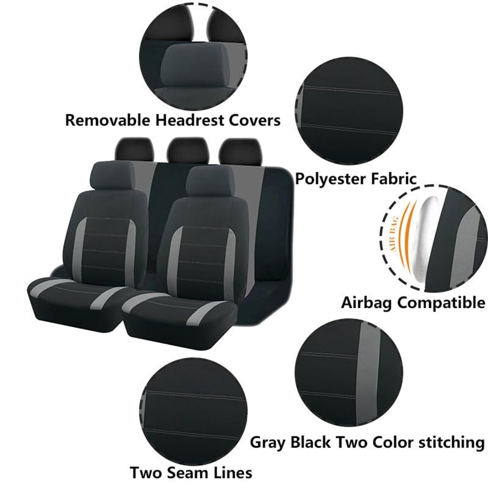 Voiture Ensembles Housses Siège pour Citroen Jumpy III 2016-2025 | Housses Siège Avant Voiture Respirantes Confortable Protection Siège Voiture Accessoire
