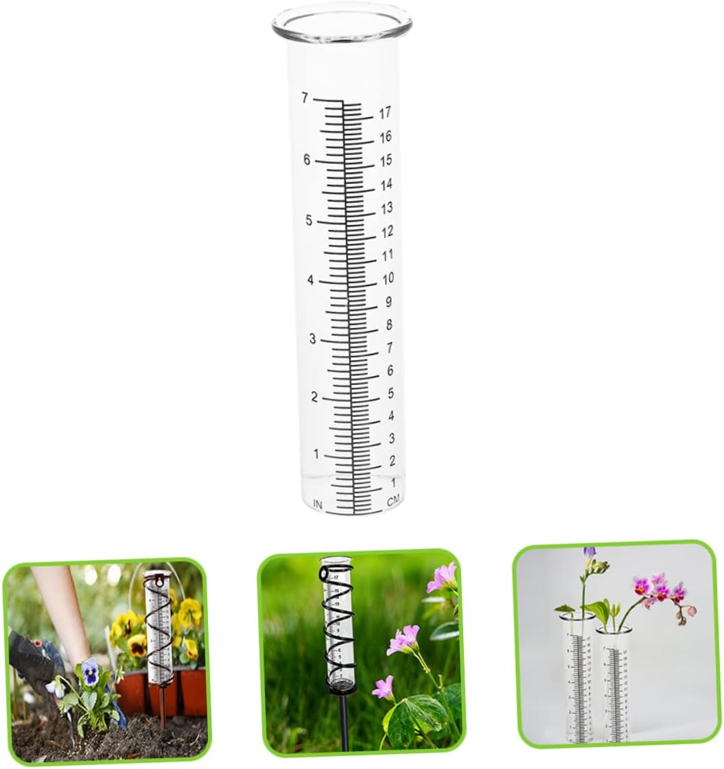 Happyyami 5pcs Glass rain Gauge Deco Outdoor Plastic rain Gauge Outdoor lamp Shade Wireless rain Gauge rain Gauge Measurement rain Measuring Cup Water rain Gauge Glass Replacement Tube Shine
