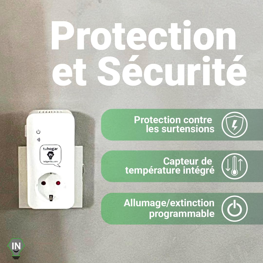 Prise Intelligente sans Internet/WiFi | Nécessite Carte SIM GSM/4G | Avec Capteur de Température et Contrôle à Distance via SMS, Appel ou APP | Notification Instantanée de Coupure