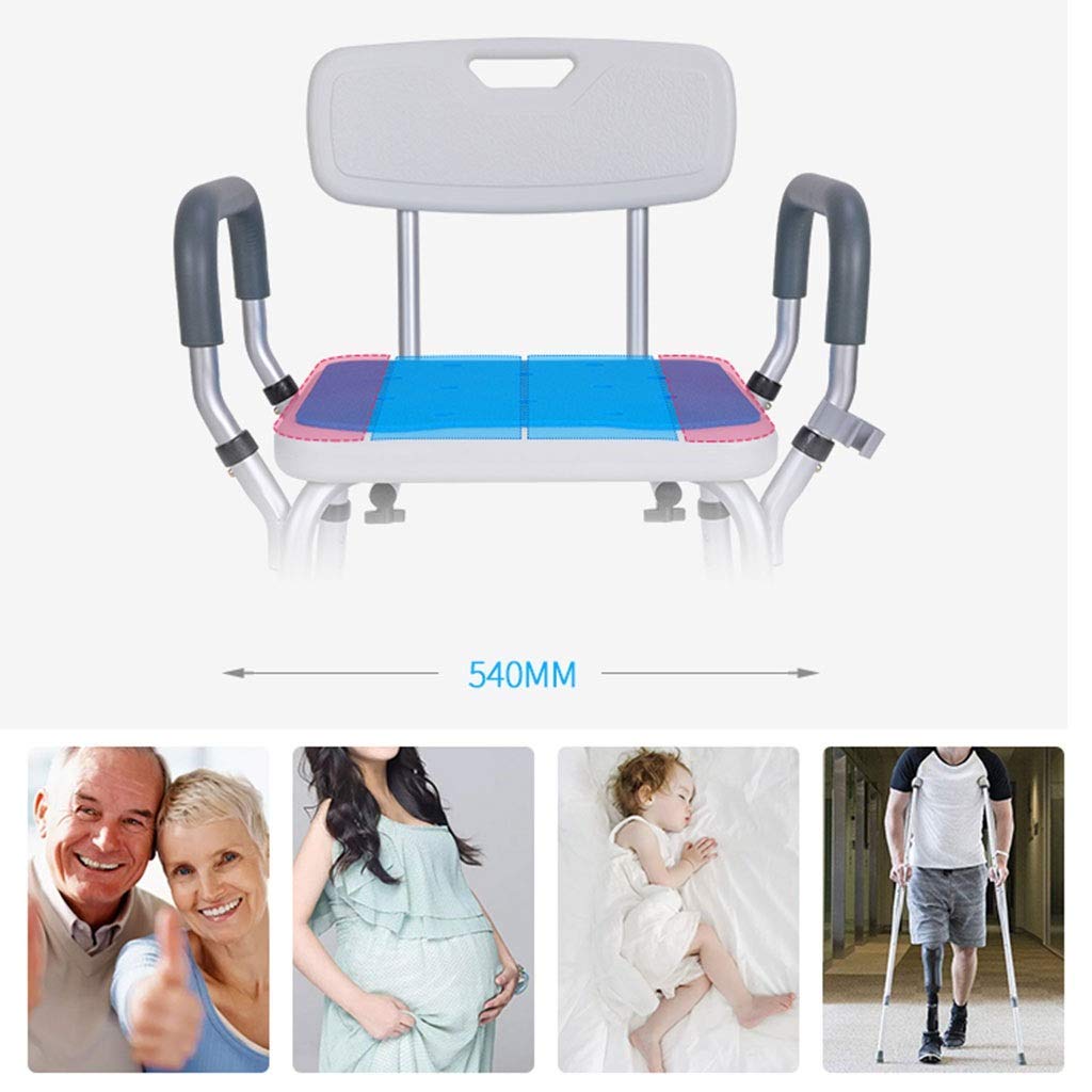 CHEWYNP Silla de baño para Adultos discapacitados Sillas de Ducha para discapacitados Elevador de Silla de baño Resistente para Ancianos con reposabrazos de Ventosa Taburete de baño para p