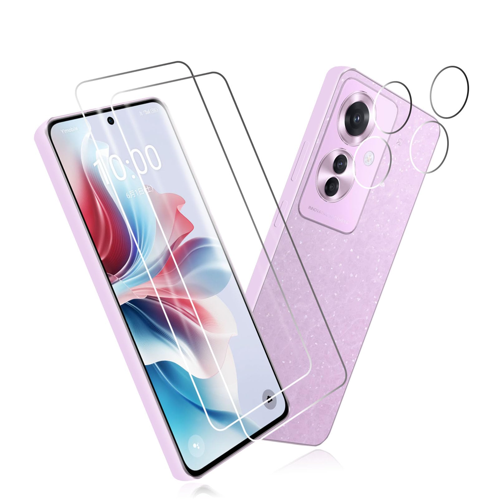 Amazon.co.jp: 対応 OPPO Reno11 A スクリーンガラスフィルム 2枚 + 2