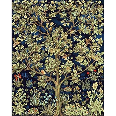 DIY Paint by Numbers Kits, Amiiba Tree of Life, Happy Tree Birds Flowers 16x20 inch Acrylic Painting by Number Wall Art Crafts (Tree, Without Frame) Cover