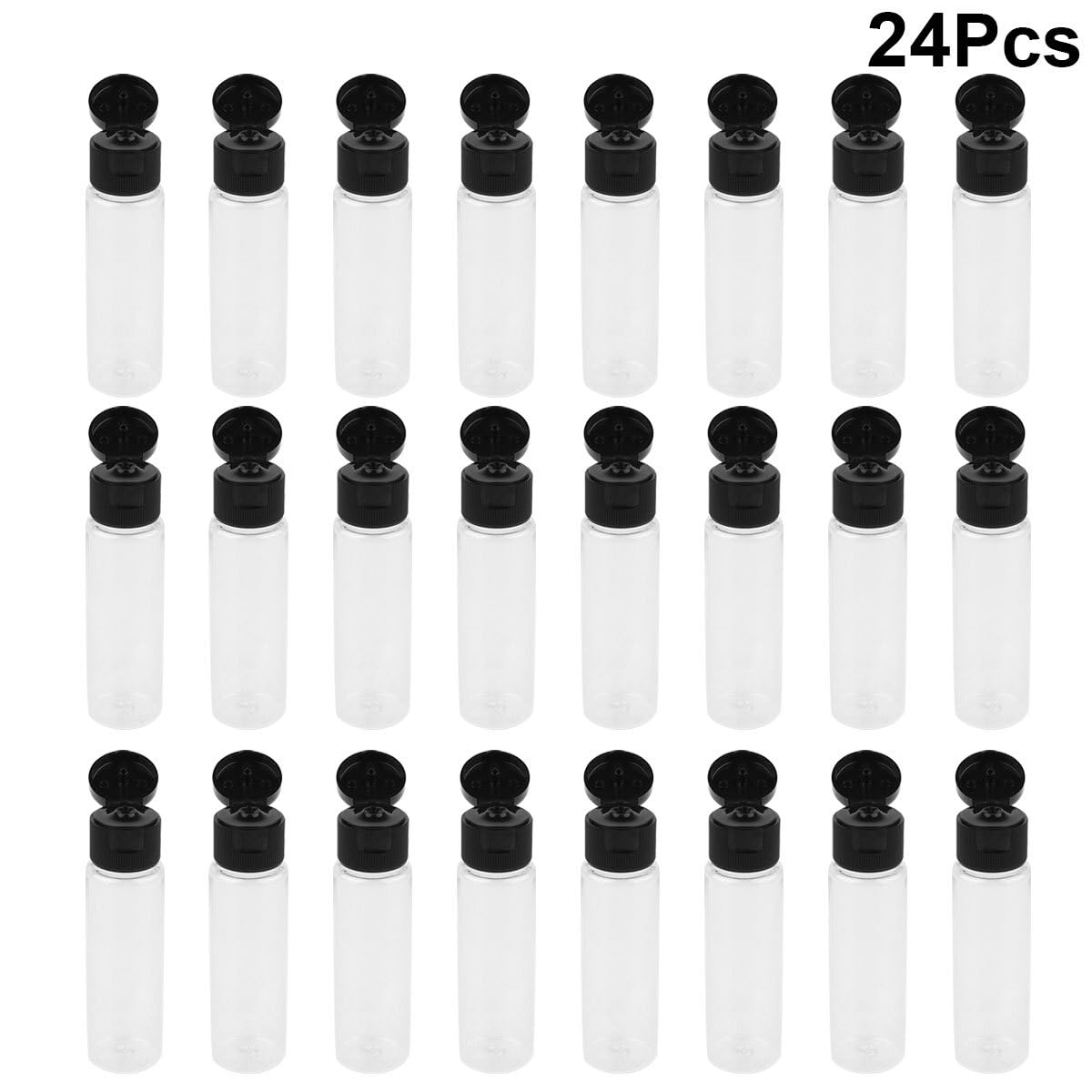 SOLUSTRE 24 Stück 30ml Tragbare Leichte Wiederbefüllbare Flaschen aus Pp und Pet Leere Kosmetikspender für Hautpflege und Reisen Multifunktionale Reisebehälter