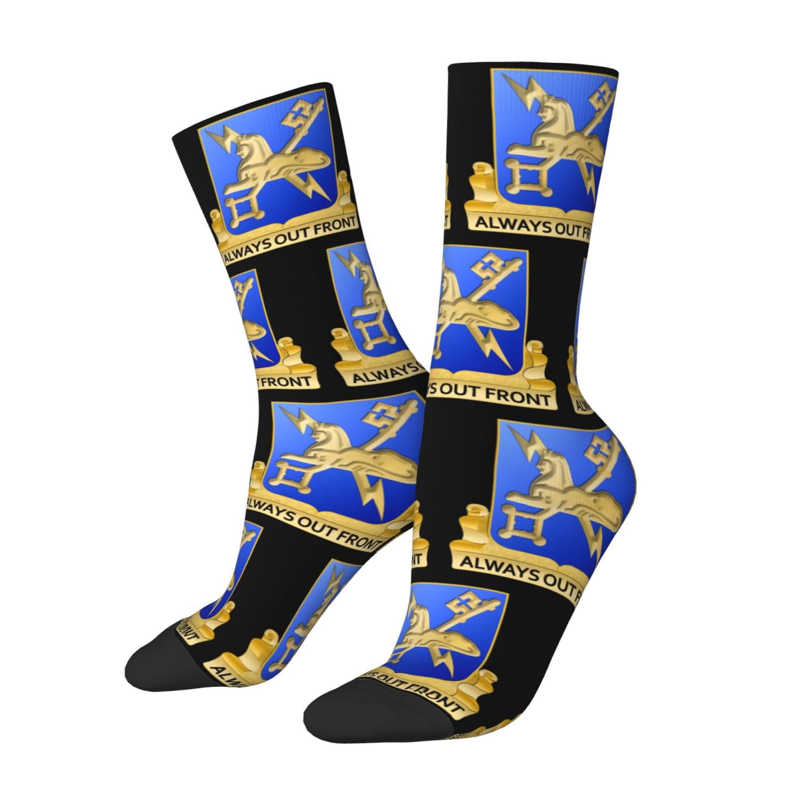 SIYTUAU Military Intelligence Regimental Insignia Socks For Women Men Cushion Athletic Crew Socks Casual Wicking Socks