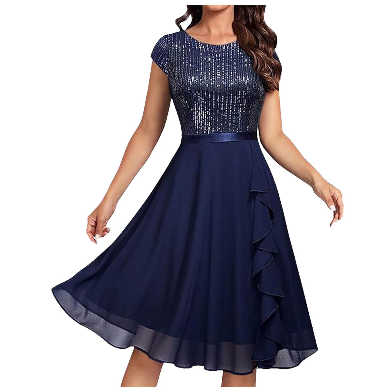Elegante Vestido de Novia para Mujer con Mangas en Encaje y Gasa para Ceremonia Nupcial y Eventos Formales de Noche con Diseño de Largo Medio