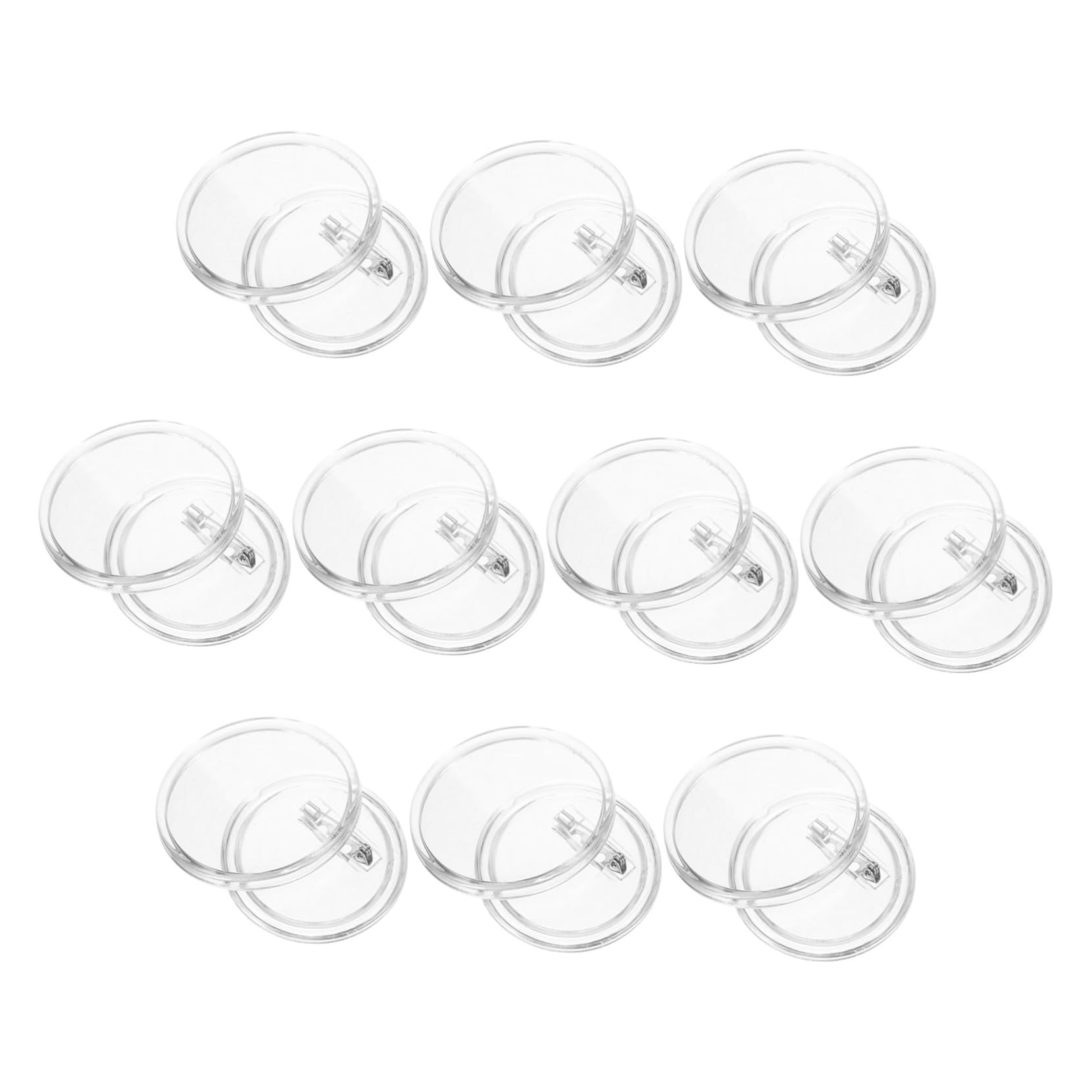 NUOBESTY 5 Sätze Acrylabzeichen Ausziehbare Ausweishalter Knöpfe Zum Gestalten Tasten Zubehörknöpfe Druckknopf Set Kleidungsknopf Knopfnadeln Leere Metallabzeichen Weiß 10 Stück * 5