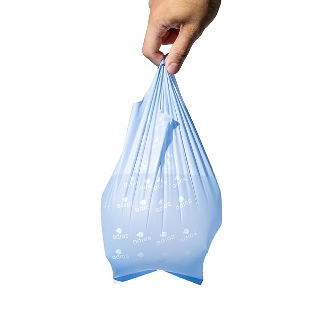 Foto 8 de 8 de Adios Plastic - Bolsas compostables para excrementos de perro con asas, 120 unidades (8 rollos)