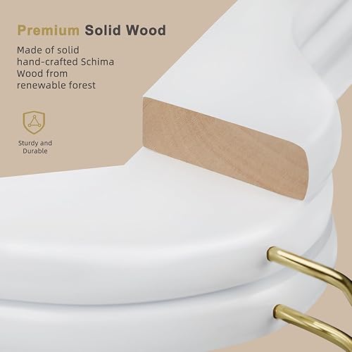 Miniatura 43 de TOPIA HANGER Perchas de Madera para Abrigos Paquete de 30, Perchas de Madera Vintage para Trajes con Barra Antideslizante para Pantalones, Gancho