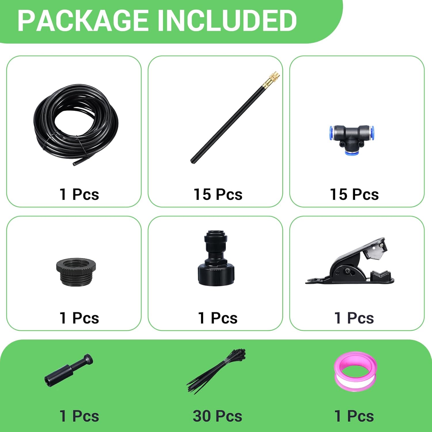 49.21FT Drip Irrigation System, 360° Adjustable Sprinkler Irrigation Kit, Plant Mister System for Garden Watering