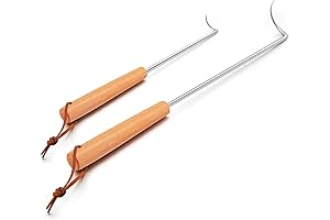 HaSteeL Right-Handed Pigtail Flipper for Grills, 12 and 17 Inches, Meat Turner & Hook Flipper