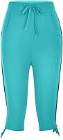 Vista 195 de Pantalones capri para mujer, estilo casual, de verano, elásticos, de cintura alta, pantalones de yoga, ajuste atlético, pantalones deportivos