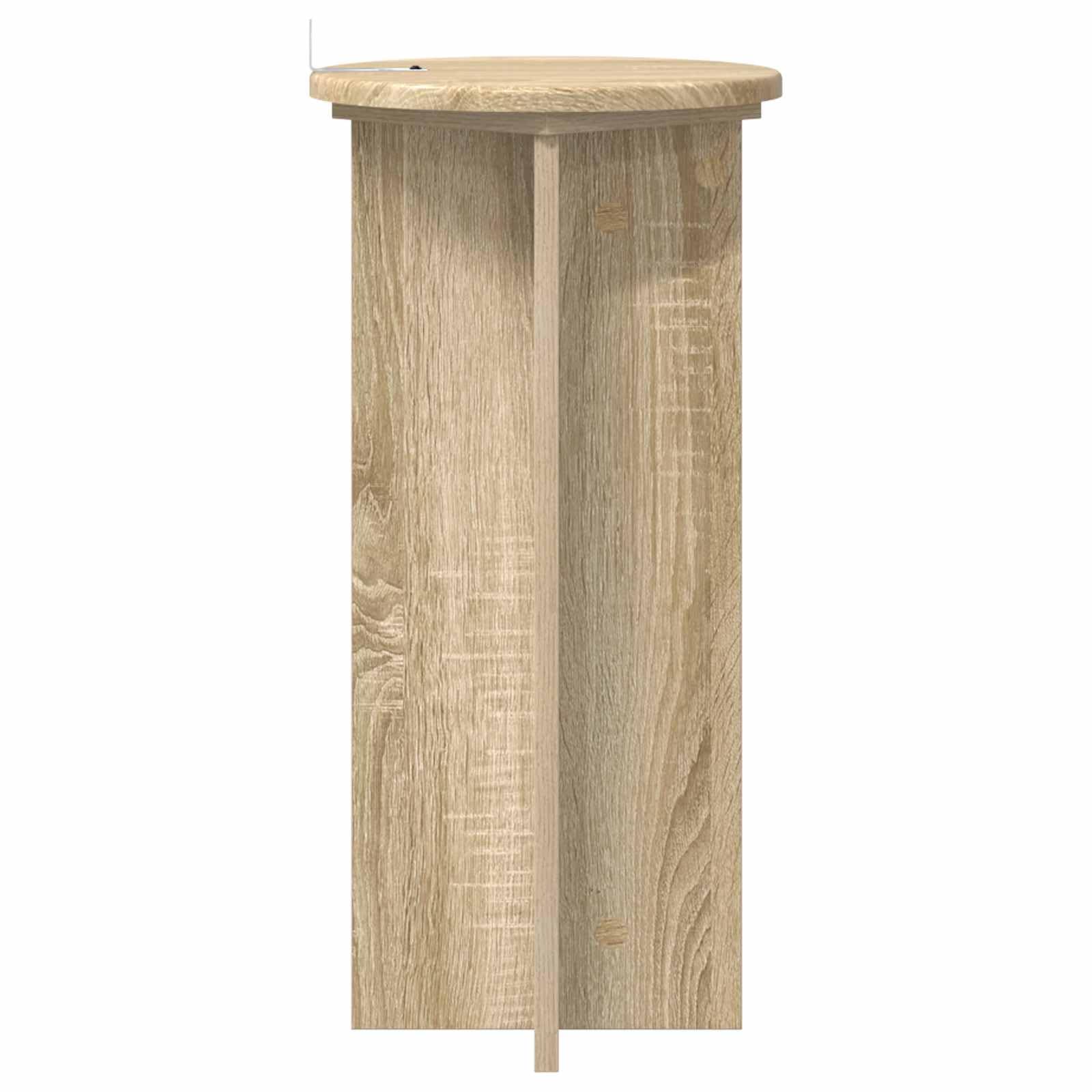 Set di 2 supporti per piante in rovere Sonoma, 29,5 x 29,5 x 60 cm, per interni, moderno, stabile, per piante da interni, bonsai, erbe aromatiche
