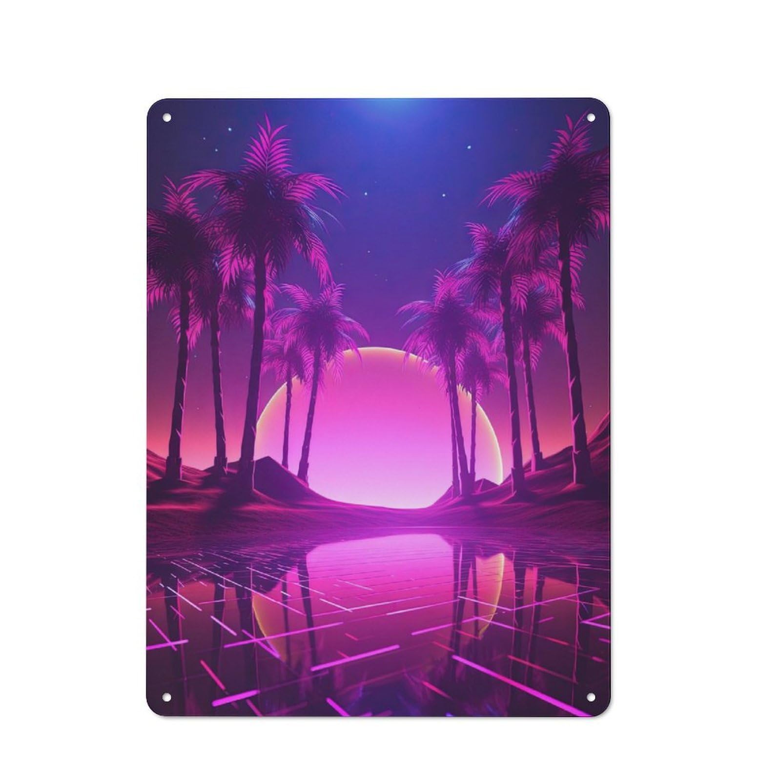 Junmoney Synthwave Euphoria Tin Sign 40X30cm With For Pub Or Café, Retro-Style Decor, Suited To Café Interior Fans