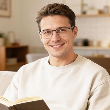 EYECEDAR 5 Pack Reading Glasses Men Blue Light Blocking Eyeglasses Gunmetal Gray Metal Half Frame Spring Hinges Readers for Men and Women 1.25