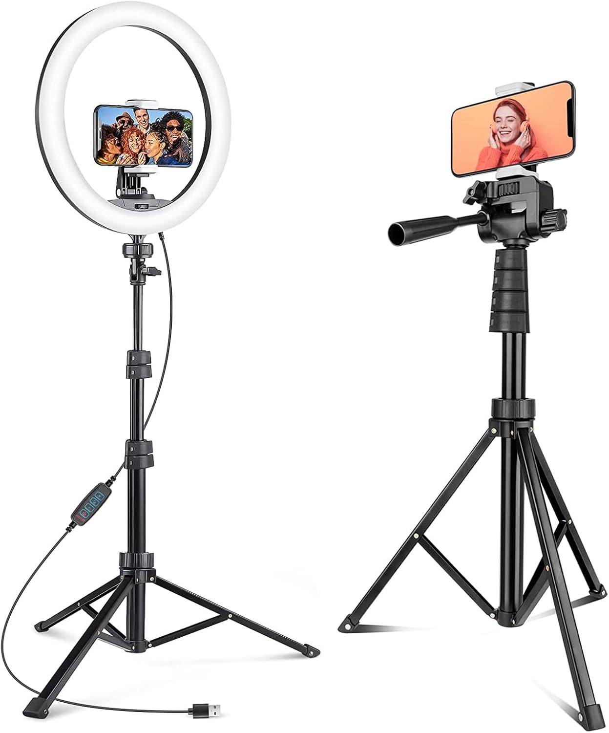 67" Phone Tripod Bunlde with 12'' Selfie Ring Light with 62