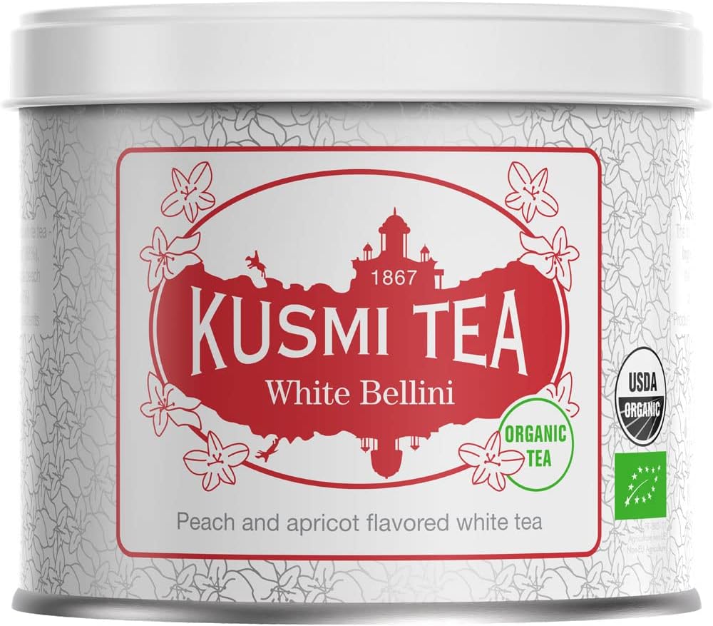 KUSMI TEA Kusumi Tea | White Bellini 90g Can (Approx. 40 Cups) | Organic White Tea