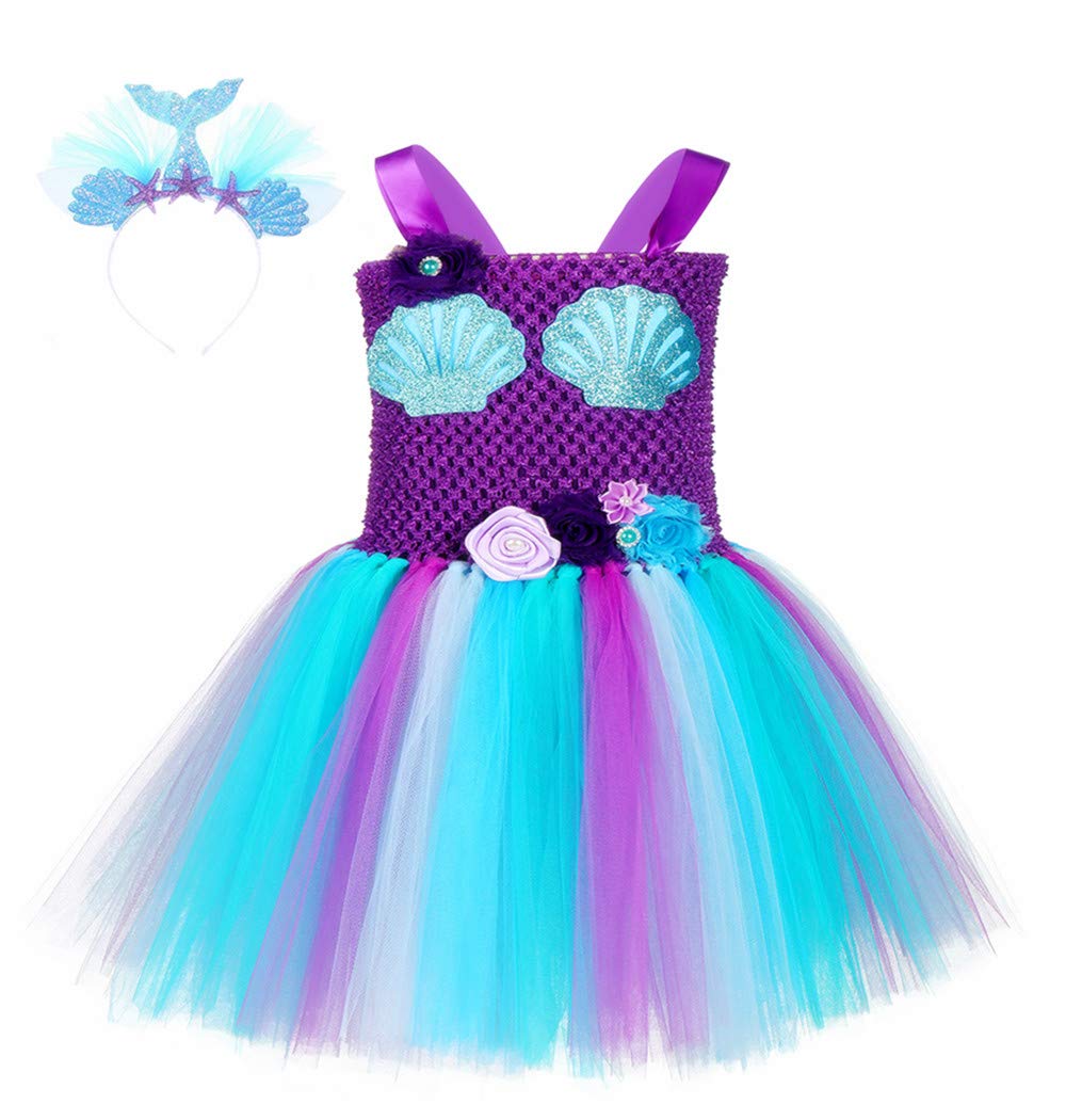 Mermaid Handmade Tutu Birthday Costume Ocean Themed Party Halloween Girl