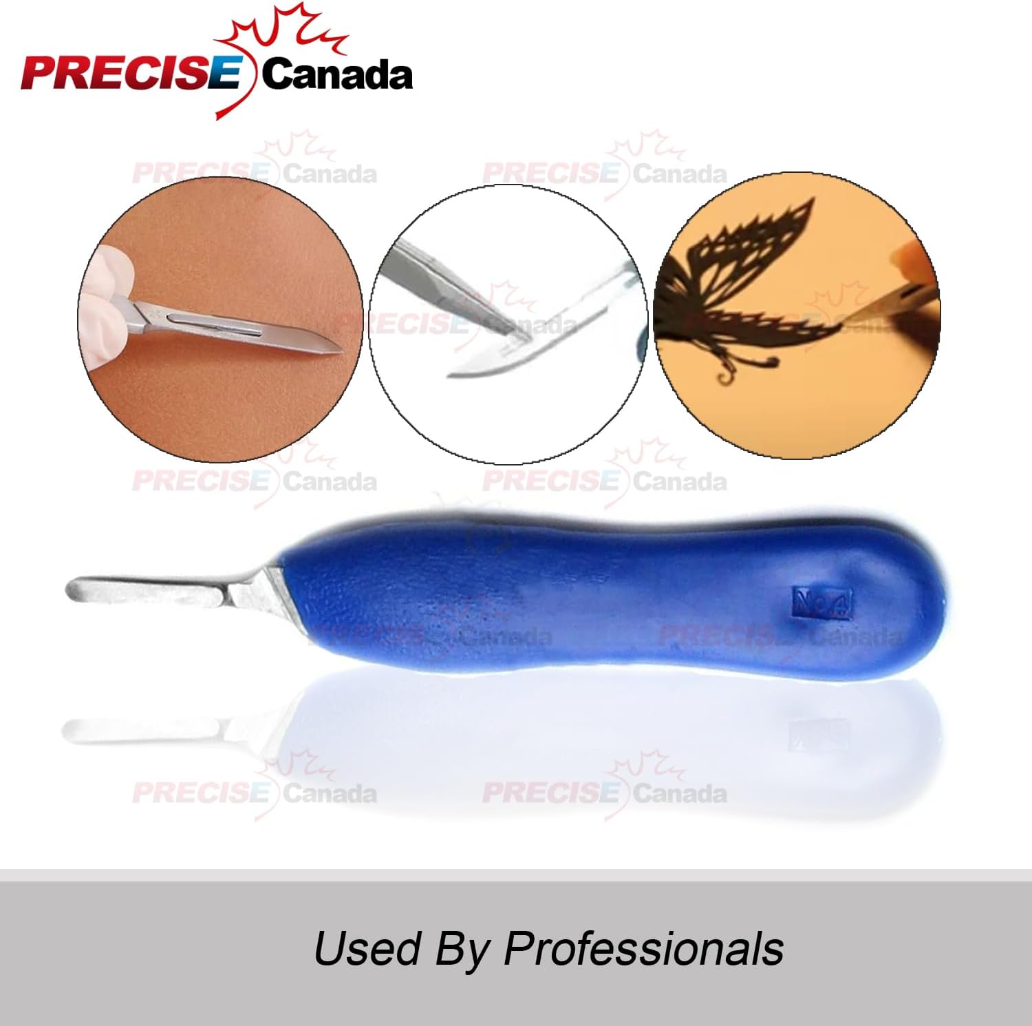 3 Pcs Blue Color Plastic Handle, Scalpel Handle # 4