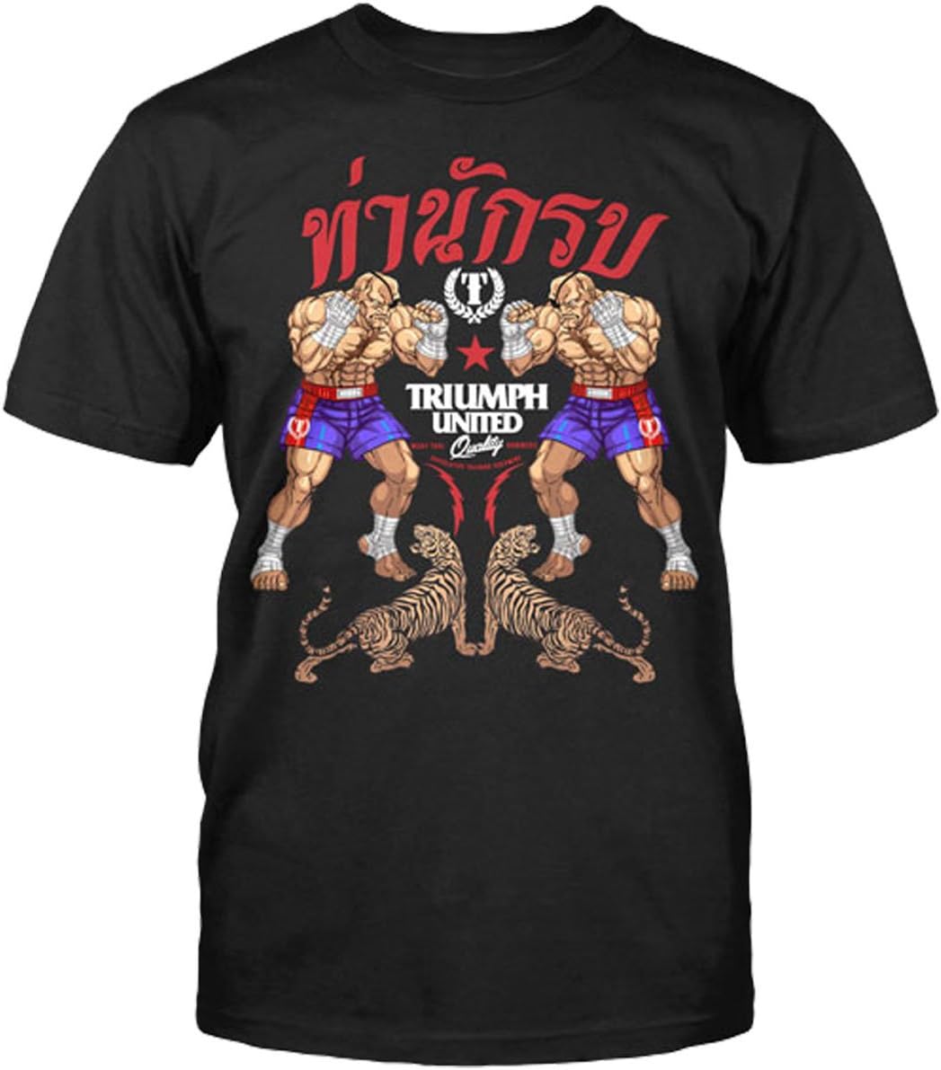 Triumph United Muay Thai Sagat Street Fighter Tee Shirt Black X-Large