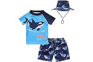 Toddlers and Baby Boy Swimsuit: 3-Piece Rash Guard for Kids' Sun Protection and Comfort