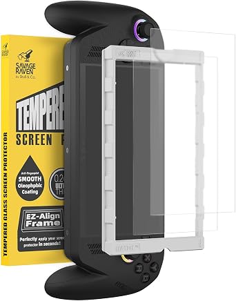 Savage Raven by Skull & Co. High Transparency High Sensitivity Tempered Glass Screen Protector for Xbox Ally/Xbox Ally X 2025 with Positioner - Anti-Glare Matte Finish 2-Pack