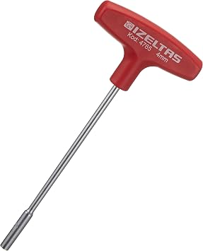 izeltas T Tİpi Lokma Uçlu Tornavida, Kırmızı, 4 mm