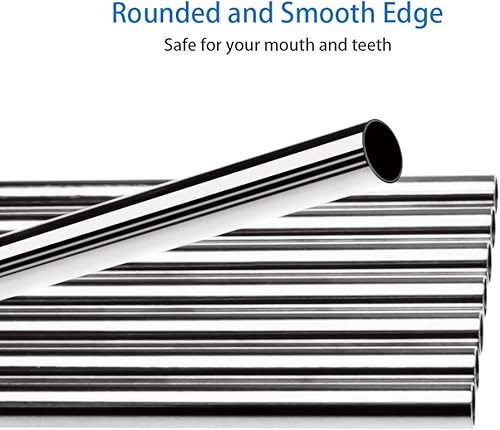 Vista 4 de Tomorotec Paquete de 30 popotes reutilizables, pajitas de acero inoxidable, pajitas de metal a granel para batidos, vasos de cóctel, batidos, juego