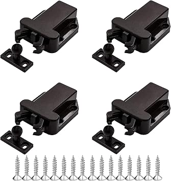 DZS ELEC 4PCS Push Type Switch Rebound Self Locking Device 53.4x42.8mm Plastic for Cabinet Drawers Household Waste Bins Push Type Locking Latch