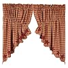 VHC Brands 20246 Burgundy Star Scalloped Prairie Swag Set of 2 36x36x18