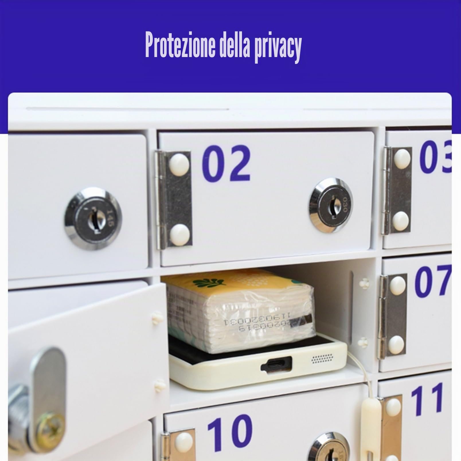 Scatola Portaoggetti per Cellulare Armadietto per Cellulare A Parete in Acrilico con Serratura Armadietto per Cellulare Armadietti per Dipendenti