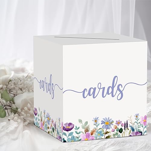 Miniatura 3 de Caja de tarjetas con diseño floral de rosas, regalo o caja de dinero, suministros de recuerdo de fiesta, caja de recepción de tarjetas de rosa azul
