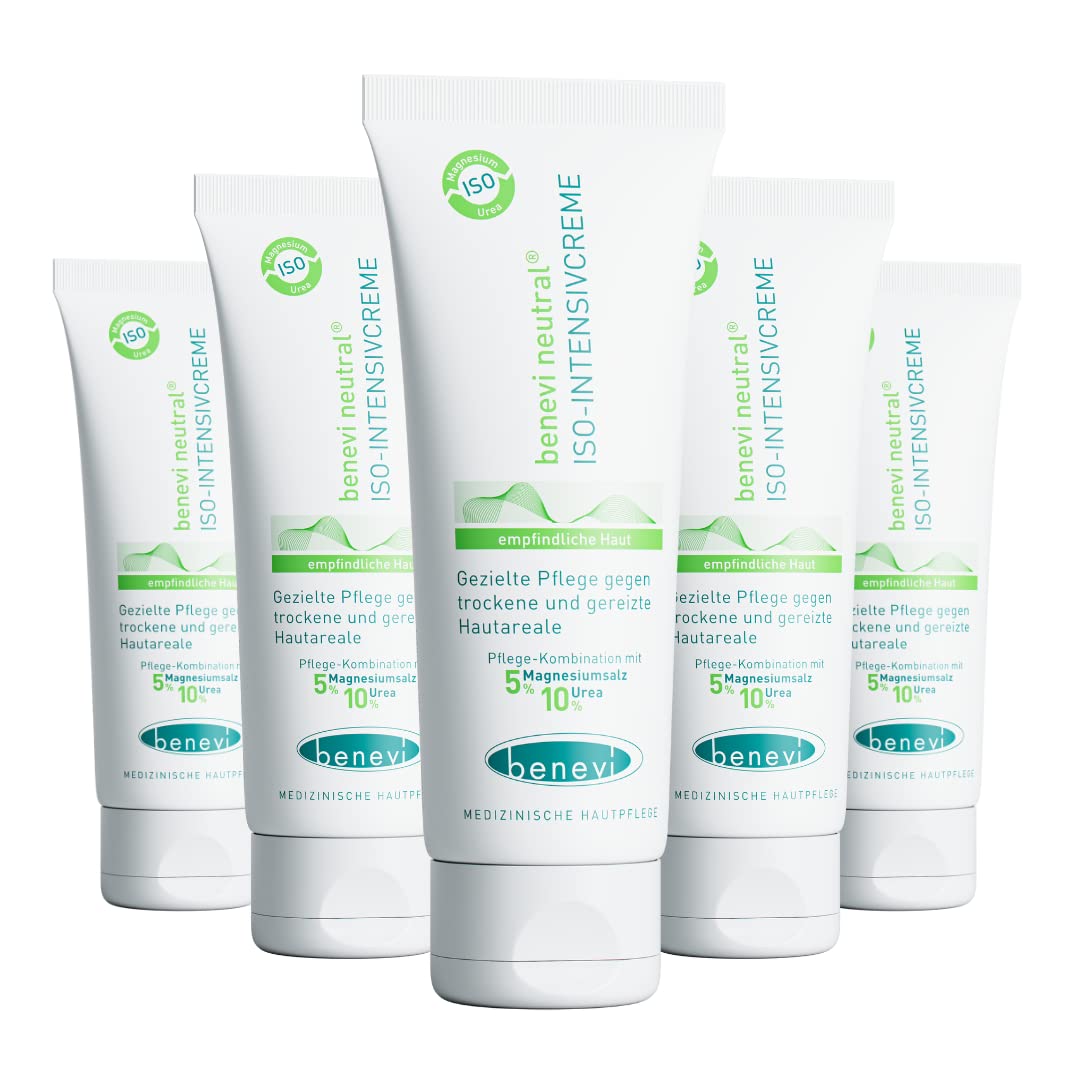 benevi ISO-Intensivcreme 75 ml mit Magnesium und Urea für trockene juckende schuppende Haut - auch als Basispflege bei Altershaut und zu Neurodermitis oder Schuppenflechte neigender Haut